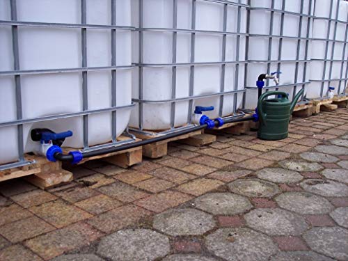 Verbindungsset Fuer IBC Regenwassertanks Regenfässern und Kanistern (Set für 2-6 Tanks) (5) von VOXTRADE