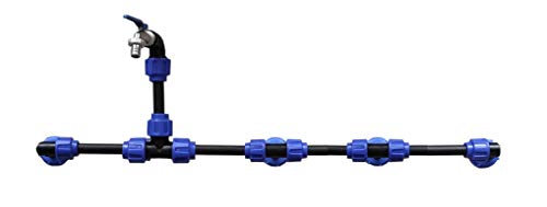 VOXTRADE IBC Tank Verbindungsset für 2-6 Tanks (4) mit 3/4" Schwanenhals Auslaufhahn aus Polyethylen (PE), Schwarz/Blau, Rechteckig, 120 cm, 2000-6000 Liter, Zubehör von VOXTRADE