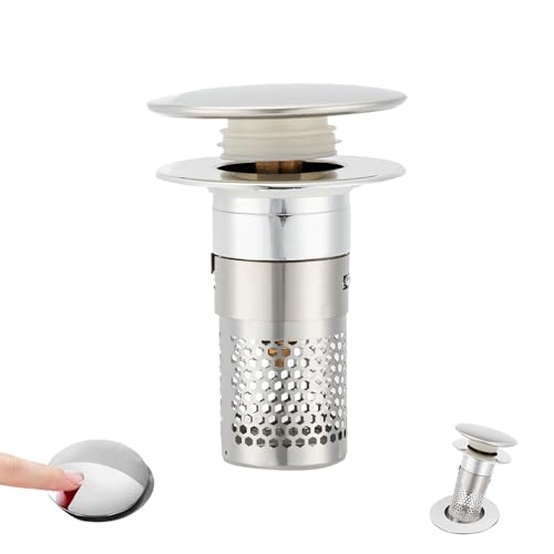 1 Stück Abflusssieb Waschbecken, 34-40 mm Abflussstopfen mit Sieb, Waschbeckenstöpsel Mit Sieb, Universelles Abflusssieb aus Edelstahl, Geeignet für Küche, Bad, Waschbecken, Messing Kugelkern 1 Stück Abflusssieb Waschbecken, 34-40 mm Abflussstopfen mit Sieb, Waschbeckenstöpsel Mit Sieb, Universelles Abflusssieb aus Edelstahl, Geeignet für Küche, Bad, Waschbecken, Messing Kugelkern von VOYANTE