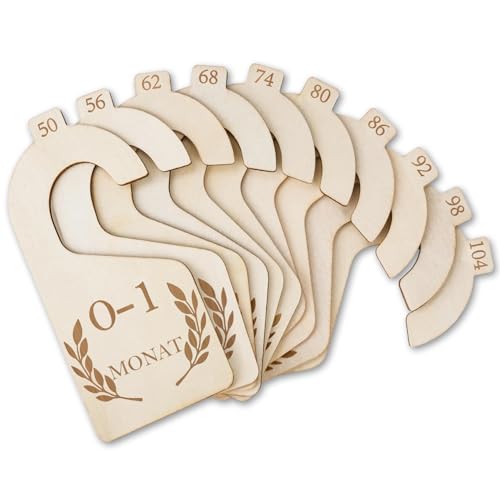 10 Stück Größentrenner Baby, Kleiderbügel Babykleidung Trenner Holz 50 bis 104, Baby Größentrenner Beidseitiger Druck, Babyschrank Trennwände für Neugeborenen Kleinkinderkleidung, Hochwertiges Holz 10 Stück Größentrenner Baby, Kleiderbügel Babykleidung Trenner Holz 50 bis 104, Baby Größentrenner Beidseitiger Druck, Babyschrank Trennwände für Neugeborenen Kleinkinderkleidung, Hochwertiges Holz von VOYANTE