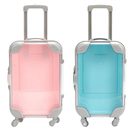 2 Stück Mini Koffer, Miniatur Koffer Deko mit Teleskopgriff, Reisekoffer Geschenkbox, Reisegutschein, Spielzeugkoffer für Geldgeschenk Reise, Schlüssel, Schmuck, Bargeld, 12.5×7.5×3.5cm von VOYANTE