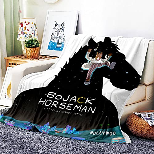 VOZMIO BoJack Horseman Hochwertige Warme Weiche Flanell Plüsch Auf Der Schlafsofa Decke Geeignet Für Klimaanlage Decke Nap Decke (150x200cm (60x80in)) von VOZMIO