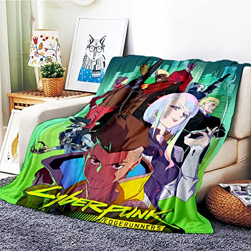 VOZMIO Cyberpunk Hochwertige Warme Weiche Flanell Plüsch Auf Der Schlafsofa Decke Geeignet Für Klimaanlage Decke Nap Decke (100x150cm (40x60in),F) von VOZMIO