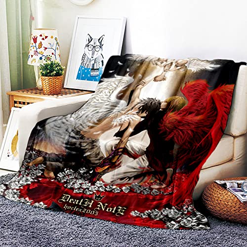 VOZMIO Death Note Hochwertige Warme Weiche Flanell Plüsch Auf Der Schlafsofa Decke Geeignet Für Klimaanlage Decke Nap Decke (150x200cm (60x80in)) von VOZMIO
