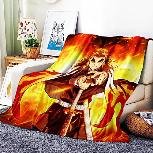 VOZMIO Demon Slayer Hochwertige Warme Weiche Flanell Plüsch Auf Der Schlafsofa Decke Geeignet Für Klimaanlage Decke Nap Decke (100x150cm (40x60in),D) von VOZMIO