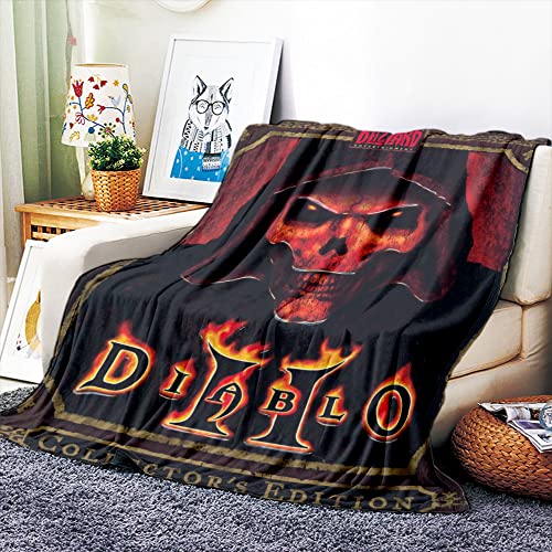 VOZMIO Diablo Hochwertige Warme Weiche Flanell Plüsch Auf Der Schlafsofa Decke Geeignet Für Klimaanlage Decke Nap Decke (150x200cm (60x80in)) von VOZMIO