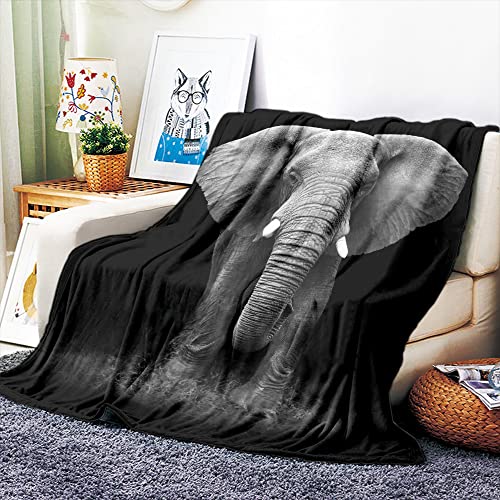 VOZMIO Elefant Hochwertige Warme Weiche Flanell Plüsch Auf Der Schlafsofa Decke Geeignet Für Klimaanlage Decke Nap Decke (150x200cm (60x80in)) von VOZMIO