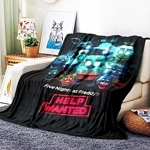 VOZMIO Five Nights at Freddy's Hochwertige Warme Weiche Flanell Plüsch Auf Der Schlafsofa Decke Geeignet Für Klimaanlage Decke Nap Decke (150x200cm (60x80in)) von VOZMIO