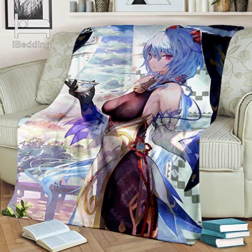 VOZMIO Genshin Impact Hochwertige Warme Weiche Flanell Plüsch Auf Der Schlafsofa Decke Geeignet Für Klimaanlage Decke Nap Decke (100x150cm (40x60in)) von VOZMIO