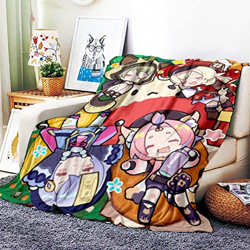 VOZMIO Genshin Impact Hochwertige Warme Weiche Flanell Plüsch Auf Der Schlafsofa Decke Geeignet Für Klimaanlage Decke Nap Decke (150x200cm (60x80in),A) von VOZMIO