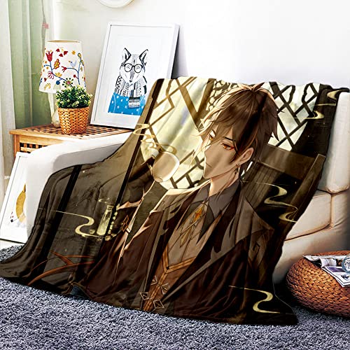 VOZMIO Genshin Impact Hochwertige Warme Weiche Flanell Plüsch Auf Der Schlafsofa Decke Geeignet Für Klimaanlage Decke Nap Decke (150x200cm (60x80in),K) von VOZMIO