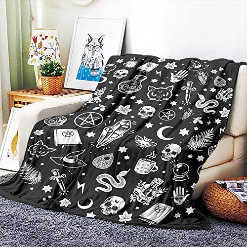 VOZMIO Halloween Hexe Hochwertige Warme Weiche Flanell Plüsch Auf Der Schlafsofa Decke Geeignet Für Klimaanlage Decke Nap Decke (100x150cm (40x60in)) von VOZMIO