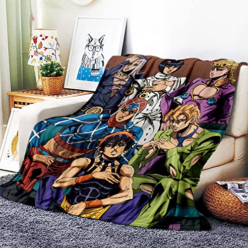 VOZMIO JoJo's Bizarre Adventure Hochwertige Warme Weiche Flanell Plüsch Auf Der Schlafsofa Decke Geeignet Für Klimaanlage Decke Nap Decke (150x200cm (60x80in)) von VOZMIO