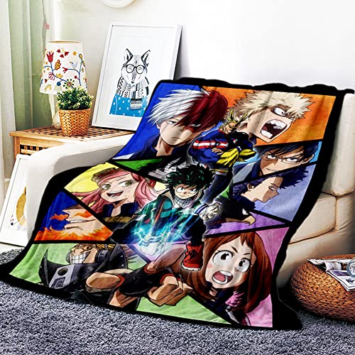 VOZMIO My Hero Academia Hochwertige Warme Weiche Flanell Plüsch Auf Der Schlafsofa Decke Geeignet Für Klimaanlage Decke Nap Decke (150x200cm (60x80in),A) von VOZMIO