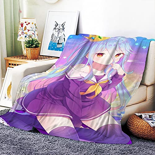 VOZMIO No Game No Life Hochwertige Warme Weiche Flanell Plüsch Auf Der Schlafsofa Decke Geeignet Für Klimaanlage Decke Nap Decke (100x150cm (40x60in)) von VOZMIO