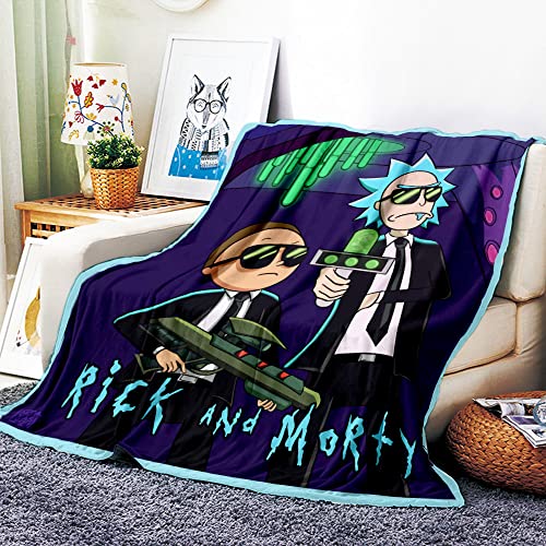 VOZMIO Ricky Morti Hochwertige Warme Weiche Flanell Plüsch Auf Der Schlafsofa Decke Geeignet Für Klimaanlage Decke Nap Decke (150x200cm (60x80in)) von VOZMIO