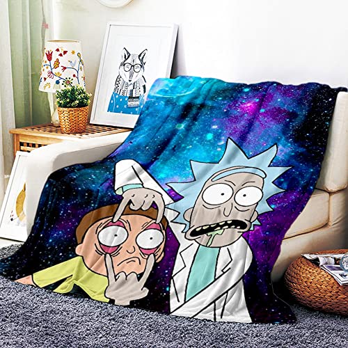 VOZMIO Ricky Morti Hochwertige Warme Weiche Flanell Plüsch Auf Der Schlafsofa Decke Geeignet Für Klimaanlage Decke Nap Decke (150x200cm (60x80in)) von VOZMIO