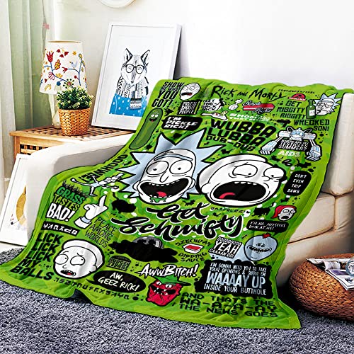 VOZMIO Ricky Morti Hochwertige Warme Weiche Flanell Plüsch Auf Der Schlafsofa Decke Geeignet Für Klimaanlage Decke Nap Decke (150x200cm (60x80in)) von VOZMIO
