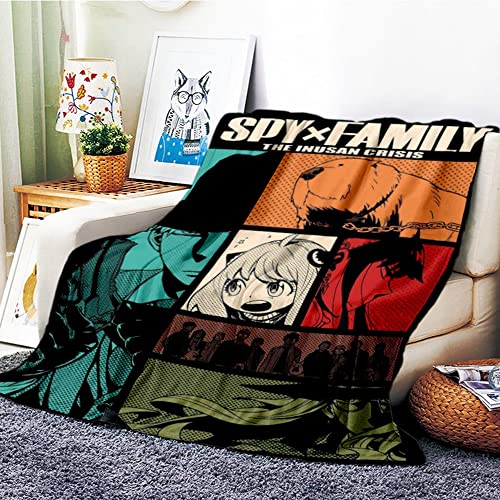 VOZMIO SPY×Family Hochwertige Warme Weiche Flanell Plüsch Auf Der Schlafsofa Decke Geeignet Für Klimaanlage Decke Nap Decke (100x150cm (40x60in),A) von VOZMIO