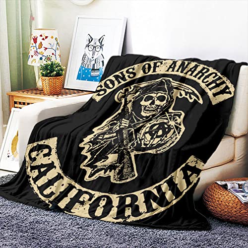 VOZMIO Sons of Anarchy Hochwertige Warme Weiche Flanell Plüsch Auf Der Schlafsofa Decke Geeignet Für Klimaanlage Decke Nap Decke (100x150cm (40x60in)) von VOZMIO