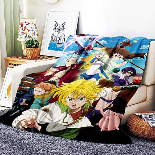 VOZMIO The Seven Deadly Sins Hochwertige Warme Weiche Flanell Plüsch Auf Der Schlafsofa Decke Geeignet Für Klimaanlage Decke Nap Decke (150x200cm (60x80in)) von VOZMIO