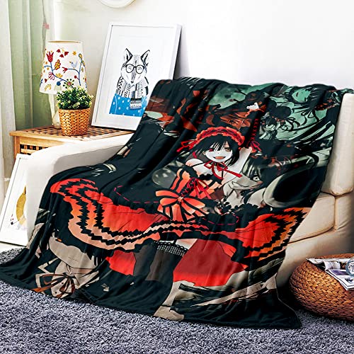 VOZMIO Tokisaki Kurumi Hochwertige Warme Weiche Flanell Plüsch Auf Der Schlafsofa Decke Geeignet Für Klimaanlage Decke Nap Decke (150x200cm (60x80in)) von VOZMIO