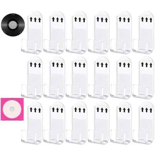 18 Stück Vinyl Schallplatten Wandhalterung,Schallplatten Halter,Transparent Acryl-Regale für Album Record Storage Display von VPB