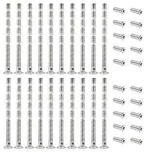 20Stück M3 Verbindung Schrauben Mit Hülsen,Hülsenschrauben Vernickelter Stahl Verbindungsschrauben,Türgriff Schrauben Mit Hülsen Abreißschraube Für Schlüsselloch,Türgriff von VPB