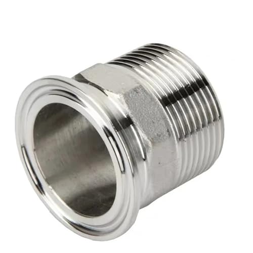 VPCPWTYZY 1 Stücke DN15-DN50 Edelstahl SS304 Sanitär Außengewinde Ferrule Rohr Armaturen Tri Clamp Typ catholic(DN20 x Ferrule 50.5) von VPCPWTYZY