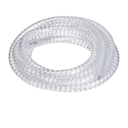 VPCPWTYZY 3/5/10/25 Fuß durchsichtiger PVC-Stahldraht-verstärkter Schlauch – flexibler Vinylschlauch for Wasserpumpen und Flüssigkeitstransfer catholic(1l2inch ID x 25Ft) von VPCPWTYZY