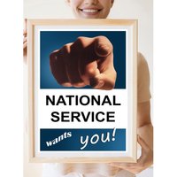 Nachdruck Eines Vintage Post-Wwii British "National Service Wants You" Poster von VPCompanyUSA