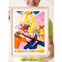 Reprint Des Sonnigen Sport in Der Schweiz Poster von VPCompanyUSA
