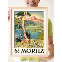 Reprint Des Vintage Reiseposter Nach St. Moritz von VPCompanyUSA