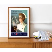 Reprint Eines Rekrutierungsposters Der Us Nursing Reserve Aus Dem 2 von VPCompanyUSA