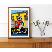 Reprint Eines Vintage 1965 Dutch Tt Racing Event Posters von VPCompanyUSA