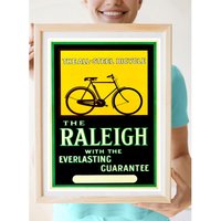 Reprint Eines Vintage Fahrrad Werbung Poster - Raleigh Steel Frame Fahrräder von VPCompanyUSA