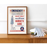 Reprint Eines Vintage Nurse's Aide Einstellungsposters von VPCompanyUSA