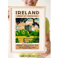 Reprint Eines Vintage Reiseplakates Von 1930S Visit Blarney Castle in Irland von VPCompanyUSA