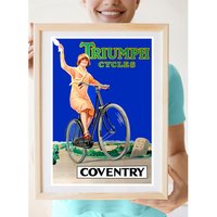 Reprint Eines Vintage Triump Cycles Of Coventry Uk Fahrrad Werbung Poster von VPCompanyUSA