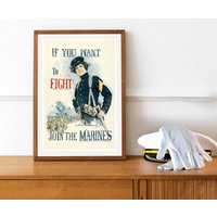 Reprint Eines Vintage Ww1 Usmc Weiblichen Werbeplakats von VPCompanyUSA