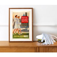 Reprint Eines Vintage Ww2 Us Navy Waves Rekrutierungsposter Reprint Eines Vintage Ww2 Us Navy Waves Rekrutierungsposter von VPCompanyUSA