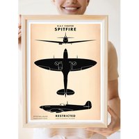 Reprint Eines Vintage Wwii Raf Spitfire Info Poster von VPCompanyUSA