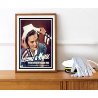 Reprint Eines Ww2 Us Nursing Einstellungsposters - "Become A Nurse" von VPCompanyUSA