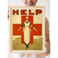 Wwi Poster - Help Rotes Kreuz Krankenschwestern von VPCompanyUSA