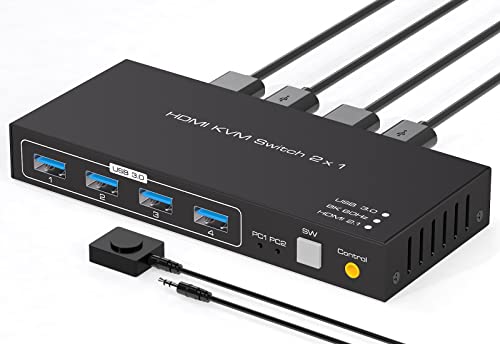 8K HDMI KVM Switch für 2 Computer Share 1 Monitor USB 3.0 KVM Switches Support 8K60Hz 4K120Hz Support Desktop Control Includes 2 USB 3.0 Cables 8K HDMI KVM Switch für 2 Computer Share 1 Monitor USB 3.0 KVM Switches Support 8K60Hz 4K120Hz Support Desktop Control Includes 2 USB 3.0 Cables von VPFET