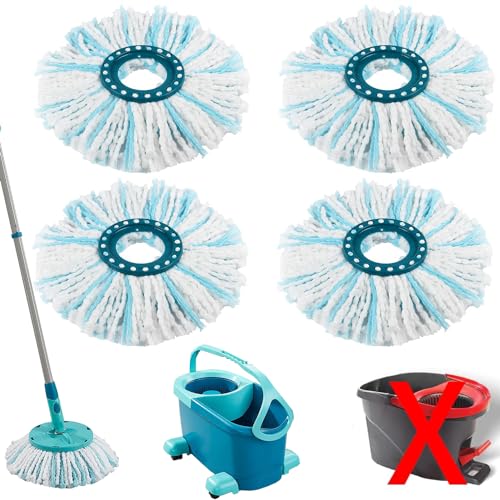 VPLONG 4 Stück Wischmopp Ersatz Kompatibel Mit Leifheit Clean Twist Disc Mop Systèmes Moppkopf Ersatz Mikrofaser Sehr Saugfähig, Für alle Bodenarten Geeignet von VPLONG