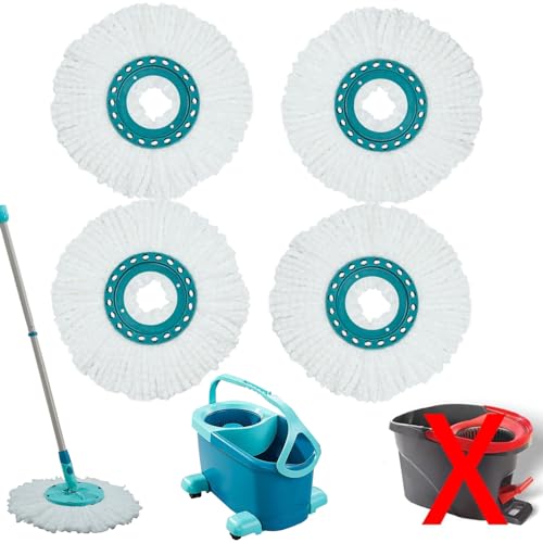 VPLONG 4 Stück Wischmopp Ersatz Kompatibel Mit Leifheit Clean Twist Disc Mop Systèmes Moppkopf Ersatz Mikrofaser Sehr Saugfähig, Für alle Bodenarten Geeignet von VPLONG