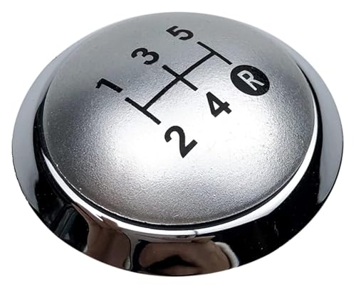 VPLPEREQAK Manueller Schaltknauf Kompatibel mit AVENSIS Kompatibel mit YARIS D4D Kompatibel mit RAV4 Kompatibel mit TOYOTA Corolla 1.8MT Schaltknauf Hebel Emblem Kappe Abdeckung(5 Speed Silver) von VPLPEREQAK