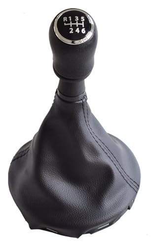 VPLPEREQAK Manueller Schaltknauf Kompatibel mit VW Kompatibel mit Transporter T5 .1 T6 Gp 2003-2007 Schalthebel Schaltknauf Leder Gamasche Boot Cover Auto 5 6 Geschwindigkeit(6 Speed-black) von VPLPEREQAK
