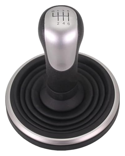 VPNMNZTPAP Auto Schaltknauf Kompatibel mit Ford Kompatibel mit FIESTA Kompatibel mit FUSION 2002-2008 MT 5 6 Gang Auto Schaltknauf Griff Kofferraumabdeckung Gamasche(6 Sliver Gaiter) von VPNMNZTPAP